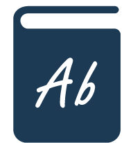 Book icon with letters Ab